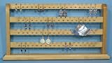 Finished Wood 148 Piece Earring Jewelry Necklace Rack Display Organizer