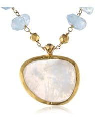 Nava Zahavi Aqua and Moonstone Drop Necklace