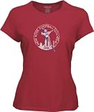 New York Giants -Red- Women's Slim Fit Super Soft Throwback Logo T-Shirt