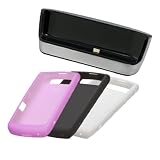 Blackberry Charging Pod with Pink, Black and White Silicone Skin Case for Blackberry Storm2 9550 9520