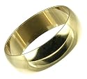 9ct Yellow Gold Gents 6mm D Shape Wedding Ring