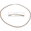 Leather Cord Necklace Brown 16"