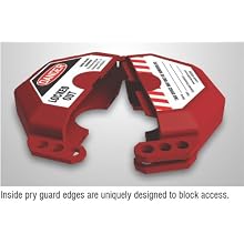 Accuform Signs KDD474 StopOut Gate Valve Lockout, Fits Valve Handle Diameter 10" - 13", Red