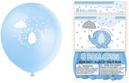 Umbrellaphants 'Baby Shower' Blue 12'' Balloons pk 8 blue by DSK