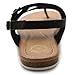 Ollio Women's Shoe Side Buckle Gladiator Strap Zip Closure Flat Zori Sandal