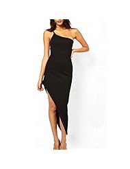 Spring Summer Peplum One Shoulder Spaghetti Strap  Dress