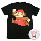 任天堂 スーパーマリオ 8ビットTee／Super Mario 8 Bit T-Shirt Sheer ゲームTシャツ M【並行輸入】