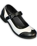 41a0vgJVRML. SL160  Aris Allen Womens Black & White Spectator Athletic Mary Jane Swing Dancing Shoes with Suede Soles