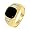 10k Yellow Gold Onyx Men's Ring with Diamond Accent (.05 cttw, H-I Color, I2-I3 Clarity), Size 10