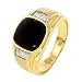 10k Yellow Gold Onyx Men's Ring with Diamond Accent (.05 cttw, H-I Color, I2-I3 Clarity)