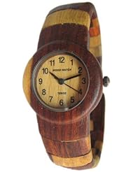 Tense Round Cuff Multi Colored Inlaid Bracelet Womens Hypoallergenic Watch L8108i