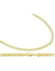 14k Yellow Gold Cuban Chain Curb Necklace Link Solid 2.4mm