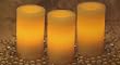 Set of 3 Flameless Scented Wax Candles (Vanilla) - 6" by 3" with Built in Timer