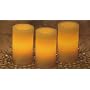 Set of 3 Flameless Scented Wax Candles Vanilla - 6" by 3" with Built in Timer