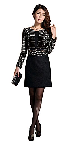 スーツワンピース ウール フェイクスーツ 上品 長袖 卒業式 入学式 カジュアル キュート エレガンス レディース 冬物 春物 可愛いスカーフ付き R783