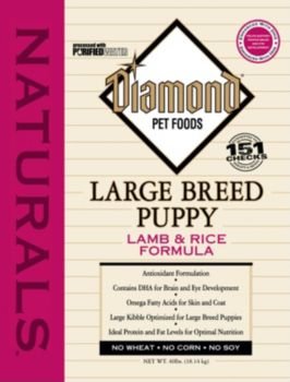 Diamond Naturals Dry Food for Puppy, Large Breed Lamb and Rice Formula, 20 Pound Bag