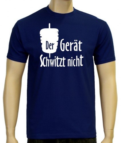 Coole-Fun-T-Shirts Herren T-Shirt Der Ger&auml;t schwitzt nicht ! D&ouml;ner, navy-wei&szlig;, XXL, 10814_Navy_weiss_GR.XXL