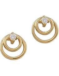 Pair of 18K Yellow Gold Diamond Earrings - 0.04 Ct. -- LIFETIME WARRANTY