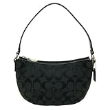 Coach Black Signature Pleated Top Handle Purse Bag Authentic 45657