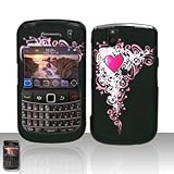 ROYAL HEART Hard Rubber Feel Plastic Cover Case for Blackberry Bold 9650 /  ....