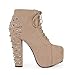 Lace up Platform Ankle Round Toe Booties + Studded Spike