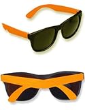 Cheesy Retro 80s Neon Orange & Black Costume Sunglasses
