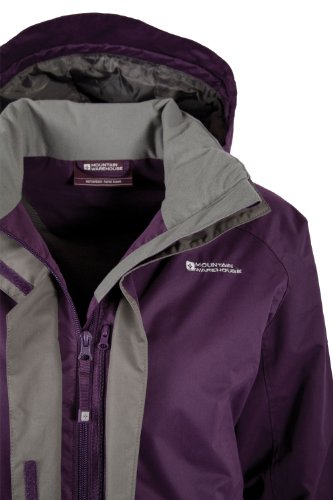 Omega Womens Waterproof Long Jacket Coat - Colour Purple Size 16