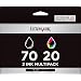 Lexmark Twin-Pack #70 Black and #20 Color Print Cartridges (15M2328)