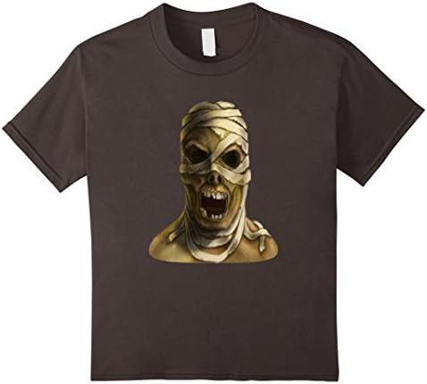 Kids Egyptian Killer Mummy Halloween Costume Holiday T-Shirt 4 Asphalt