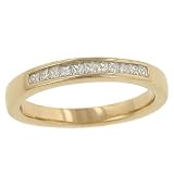 11 Stone Channel Set Princess Cut Diamond Band Diamond .25ct