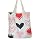 Cotton Fashion Shopper Bag Heart Design Red & White & Black