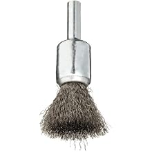 Weiler Wire End Brush, Solid End, Round Shank, Stainless Steel 302, Crimped Wire