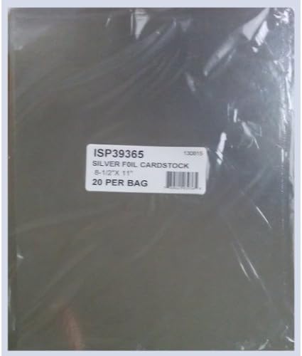 RangerInkssentials Foil Cardstock 20/Pkg, Silver 8.5"X11"