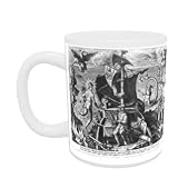 Ferdinand Magellan (c.1480-1521) on board his caravel, 1522 (engraving) (b/w photo) by Jan van der Straet - Mug - Standard Size