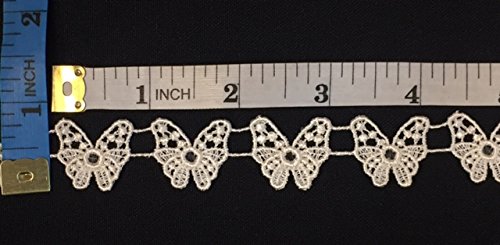3/4 Detailed Butterfly Venise Lace Trim, 5 Yard Lot IVORY