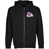 NCAA Fresno State Bulldogs Black Logo Applique Midweight Full Zip Hoody