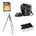 Produkt-Bild: 4-teiliges Zubeh&ouml;r-Set f&uuml;r Canon EOS 600D | 1x Weiss Li-Ion Akku f&uuml;r Canon LP-E8 (1420 mAh) + 1x 8GB SDHC-Speicherkarte Transcend Ultimate (Class 10) + 1x Mantona Stativ Scout mit Kugelkopf + universelle Bereitschaftstasche von Mantona