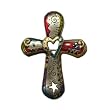 Celestial New Age Design Pewter Cross Pin with Color