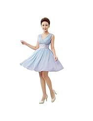 Pleated Chiffon/Polyester/Viscose Short Bridesmaid Dress  With a Ribbon 
