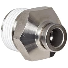 SMC KQ2 Series Polybutylene Terephthalate Push-to-Connect Tube Fitting, Branch Universal Elbow, Tube OD x BSPT Male, White (Removed)