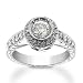 1.0 ct. t.w. Round Diamond Ring With Pave Diamonds In Platinum. Size 7