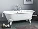 Cheviot REGAL Cast Iron Bathtub with Continuous Rolled Rim and Shaughnessy Feet | Clawfoot Bathtub | Cast Iron | Biscuit Interior with Biscuit Exterior | Polished Brass Feet Finish