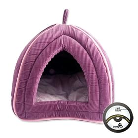 (40 Winks) Comfurt Luxury Cat Pyramid Corduroy (Damson/Pink) 16 x 14''