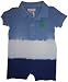 Infant Boy's Ralph Lauren Polo Short Sleeve Baby Rompler Blue and White