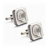 Hockey Mask Brushed Pewter Cufflinks