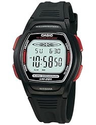 Casio Womens LW201-4AV Black Resin Quartz Watch with Digital Dial
