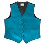 Caribbean Blue Satin 5 Button Full Back Vest
