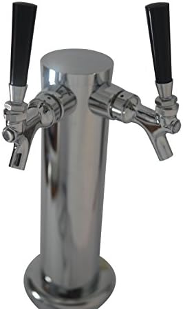 Double Tap Draft Beer Tower, Chrome 3" Diameter
