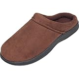 LUXEHOME Men's Slip On Indoor/Outdoor Fleece Scuffs Slipper