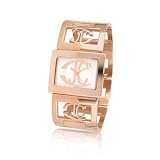 Just Cavalli Squared - Logo Rose Gold Plated Link Bracelet Watch by Roberto Cavalli